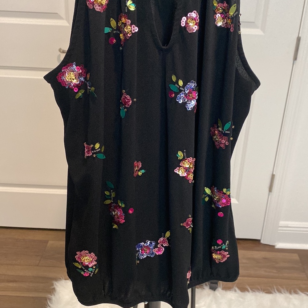 INC Sequin Floral Tank Top - Picture 3 of 4